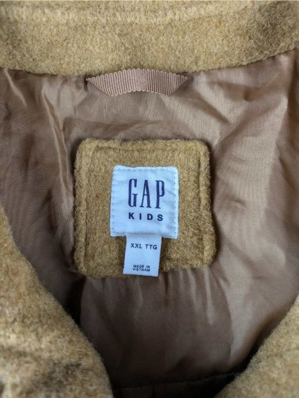 Gap Kids Tan Thick Button Down Coat Girls XXL NWOT